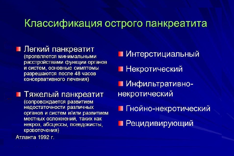 Классификация острого панкреатита