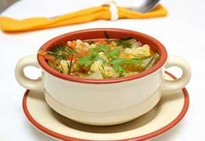 Суп на овощном отваре